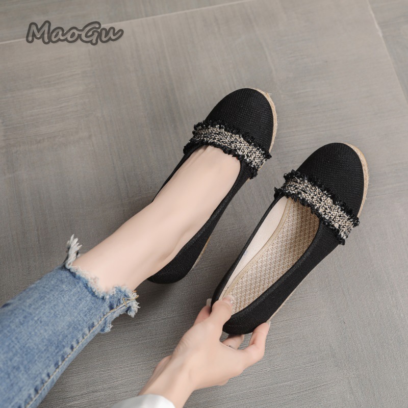 รองเท้าส้นเตารีดแบบสวมสำหรับผู - Wedge Espadrille Women บทวิจารณ์และราคา