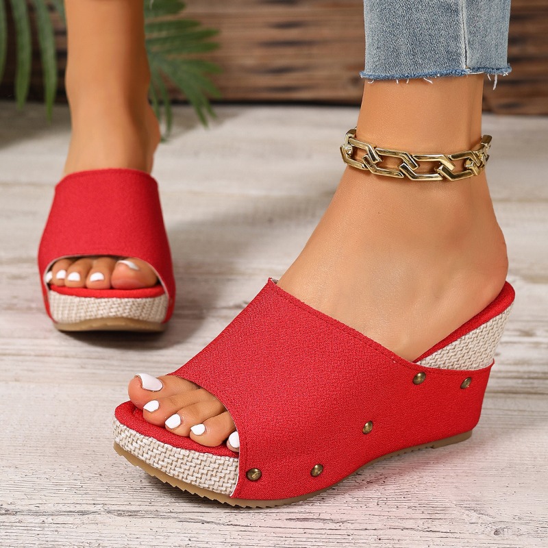 รองเท้าแตะส้นเตารีดแบบสวมสำหรั - Wedge Espadrille Women บทวิจารณ์และราคา