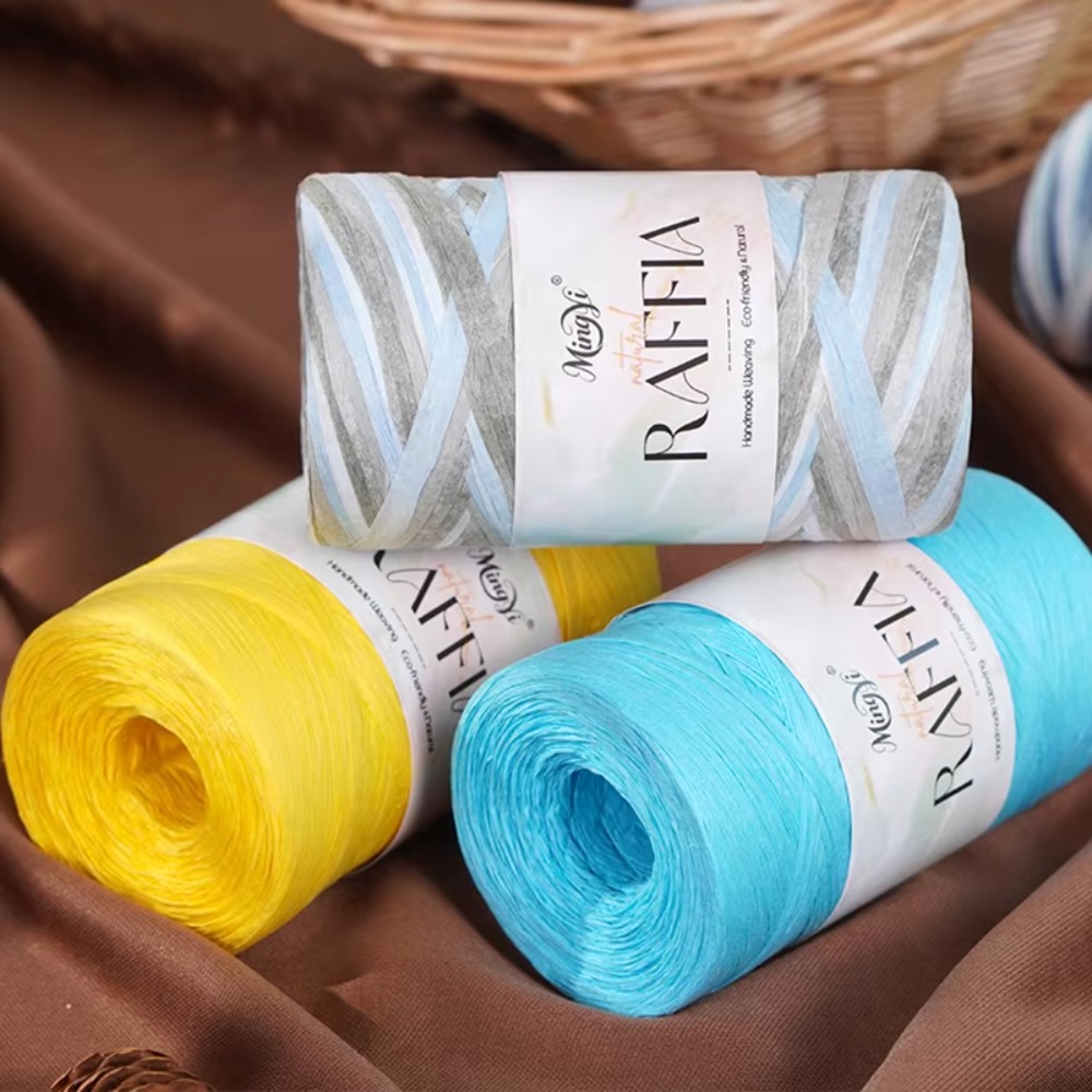 ไหมราฟเฟียหลากสี DIY ไหมราฟเฟี - Crochet Bag Raffia บทวิจารณ์และราคา