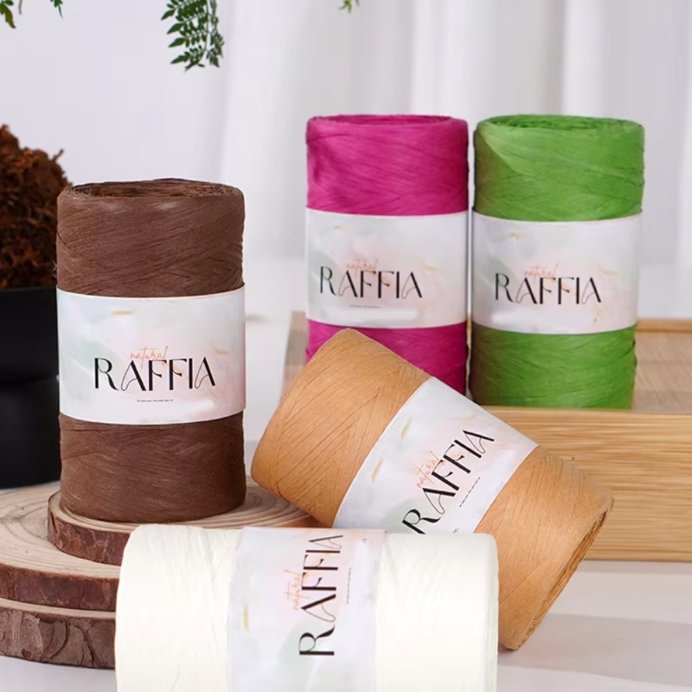 ไหมราฟเฟียหลากสี DIY ไหมราฟเฟี - Crochet Bag Raffia บทวิจารณ์และราคา